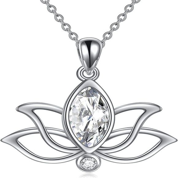 YFN Lotus Necklace Sterling Silver Birthstone Pendant Lotus Jewelry - Picture 1 of 4